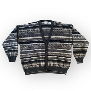 Vintage Florence Tricot Vintage Wool Blend 1990s XL Cardigan Sweater Grandpa